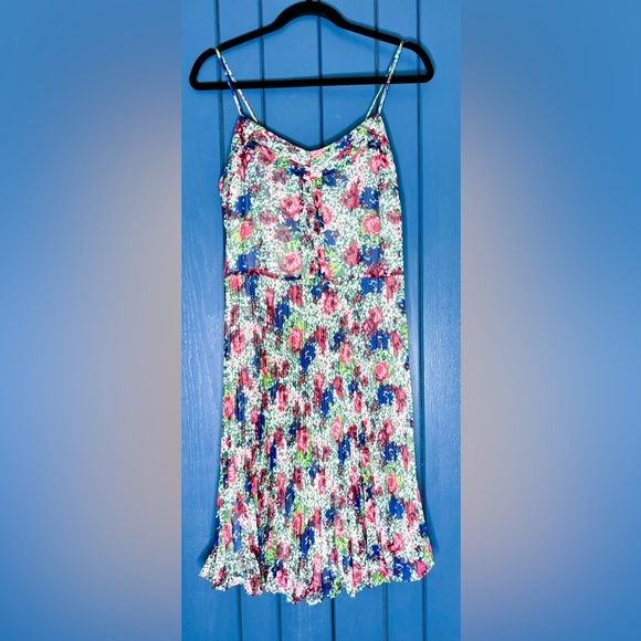 Cremieux Dresses & Skirts - Cremieux Floral Sundress Dress S M Accordion Pleat Cottage Grandma Core Romance